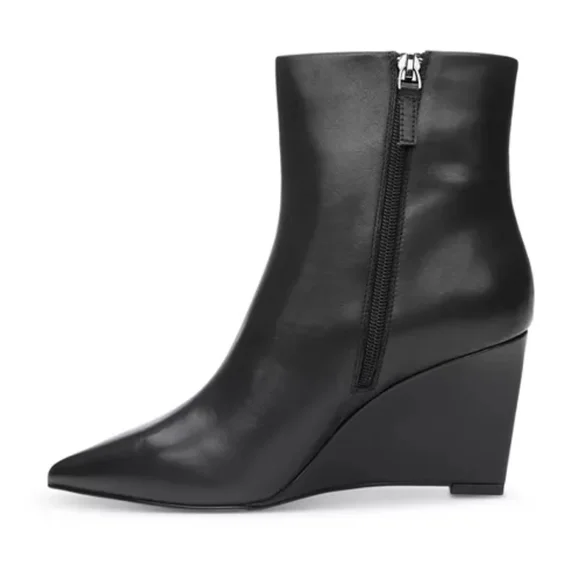 SANCTUARY Women's Pacer Pointed Toe Wedge Booties. Size 10. Color Black. - Picture 11 of 12